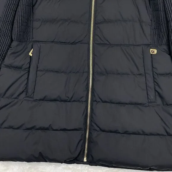 Michael Kors Womens Jacket Small Black Goose Down Quilted Puffer Zip * No Hood - Picture 2 of 13